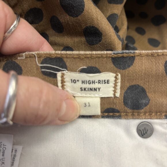 Madewell Jeans Women’s 10" High-Rise Skinny in Leopard Dot Print Size 31 - Picture 6 of 7
